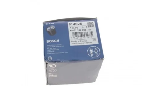 Фильтр масляный Renault Kangoo 1.2 97-09 (бензин) BOSCH 0 451 104 025