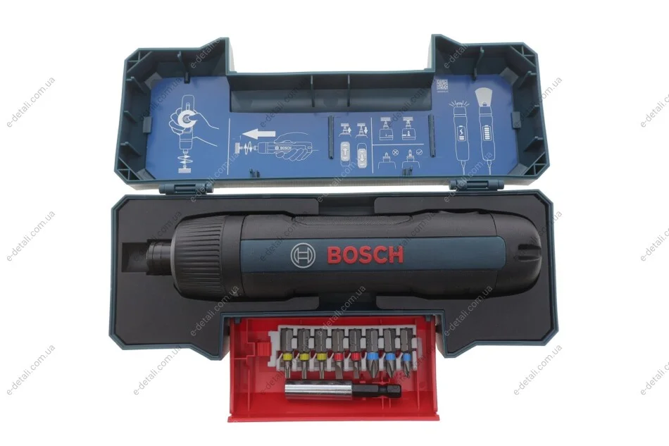 Шуруповерт аккумуляторный Bosch GO (2,5-5 Nm/3.6V) 360 об./Макс/d= 6,35мм (+ кейс c битами) BOSCH 06019H2201 (фото 1)
