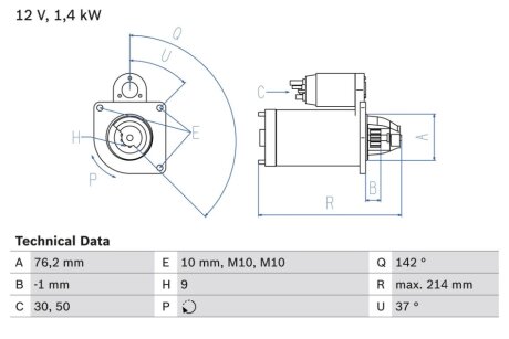 Стартер BOSCH 0986020860