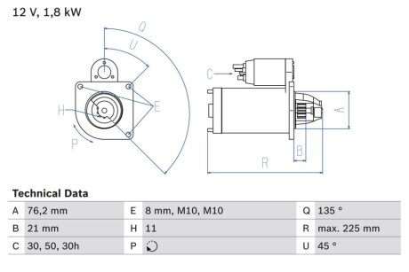 Стартер BOSCH 0986022581