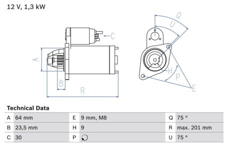 Стартер BOSCH 0986024200