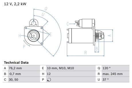 Стартер BOSCH 0986025370