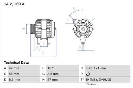 Генератор BOSCH 0 986 040 370