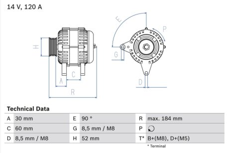 Генератор BOSCH 0986041280