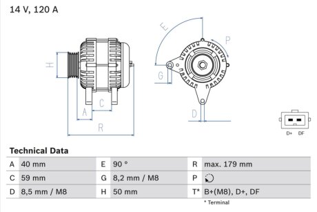 Генератор BOSCH 0986041300