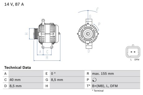 Генератор BOSCH 0986042720