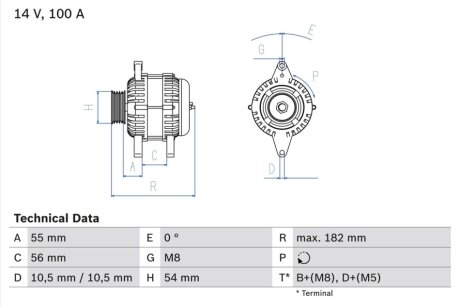 Генератор BOSCH 0986042740