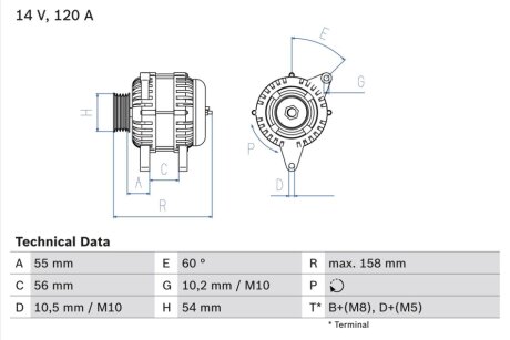 Генератор BOSCH 0986044410