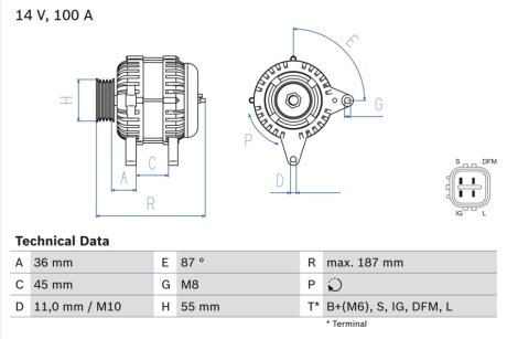 Генератор BOSCH 0986046120