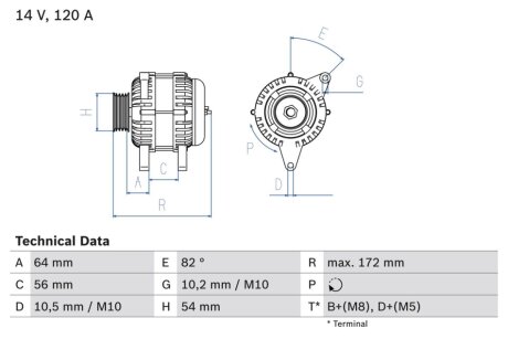 Генератор BOSCH 0986046140