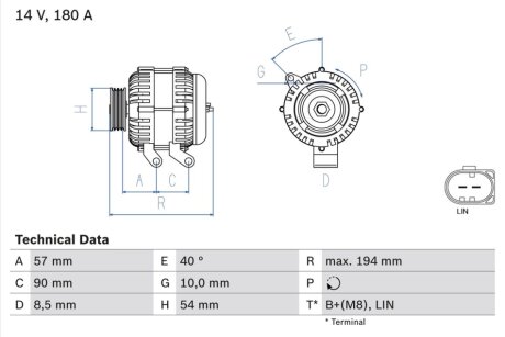 Генератор BOSCH 0986048400