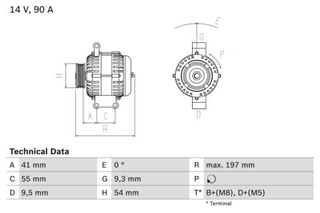 Генератор BOSCH 0986048771