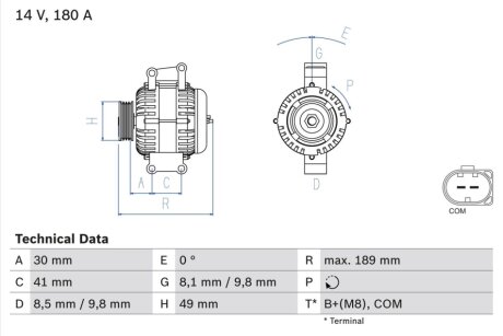 Генератор BOSCH 0986048840