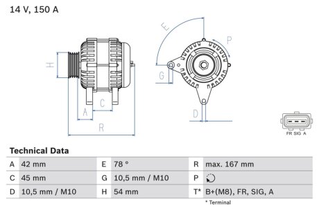 Генератор BOSCH 0986049071