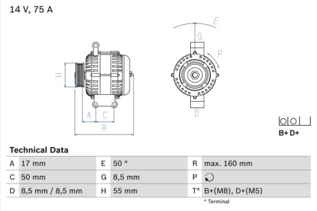 Генератор BOSCH 0986049081