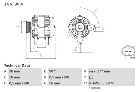 Генератор BOSCH 0986049101