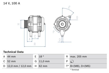 Генератор BOSCH 0986049231