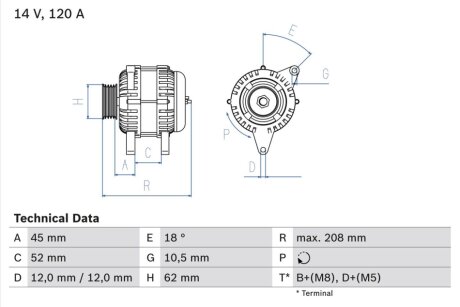 Генератор BOSCH 0986049400