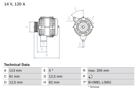 Генератор BOSCH 0986049530