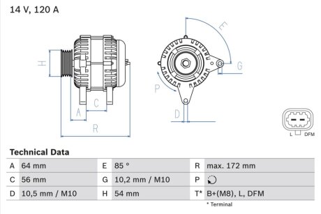 Генератор BOSCH 0986049990