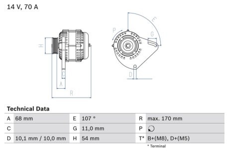 Генератор BOSCH 0986080560