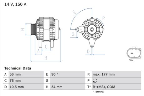 Генератор BOSCH 0986080580