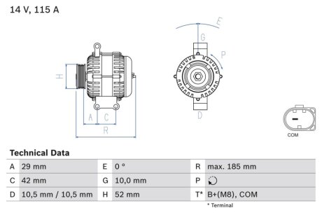 Генератор BOSCH 0986081040