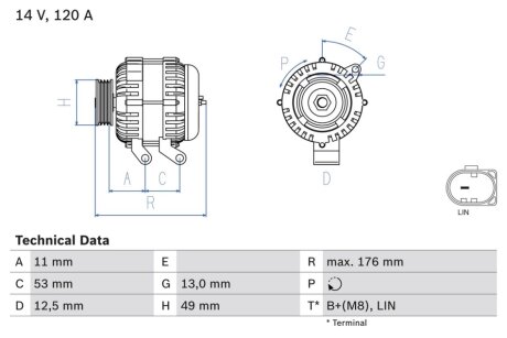 Генератор BOSCH 0986082220