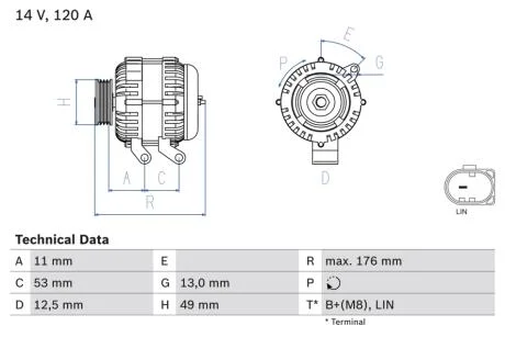 Генератор (відновлений) BOSCH 0986082220