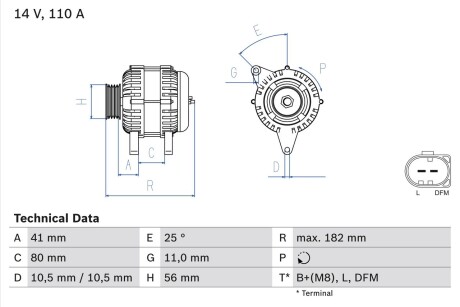 Генератор BOSCH 0 986 082 320