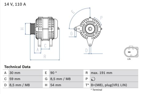 Генератор BOSCH 0986083270