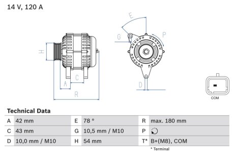 Генератор BOSCH 0986083800