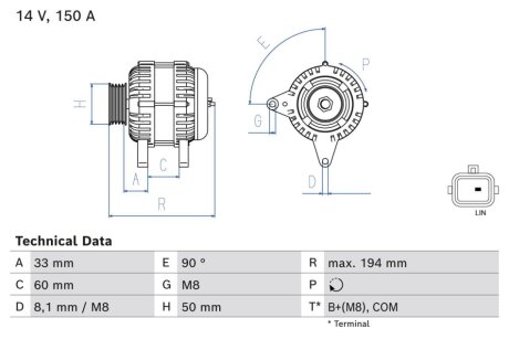 Генератор BOSCH 0986084690