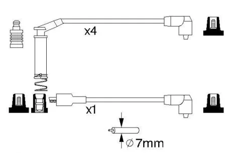 Провода зажигания Opel Astra/Kadett 1.4-2.0i 86-98 (к-кт) BOSCH 0 986 357 127