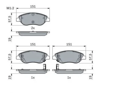 Колодки тормозные (передние) Fiat Tipo 15- BOSCH 0 986 424 042
