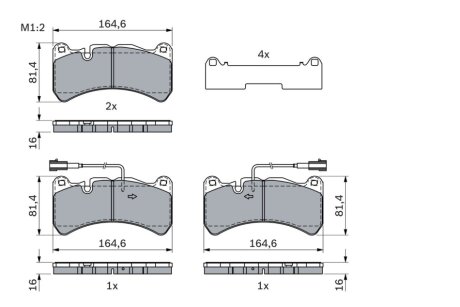 Гальмівні колодки, дискові BOSCH 0986424104