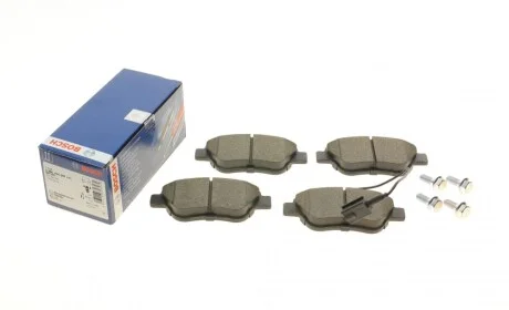 Колодки тормозные (передние) Citroen Nemo 10-/Peugeot Bipper/Fiat 500/500C 08-/Punto 12- (+датчики) BOSCH 0 986 424 597