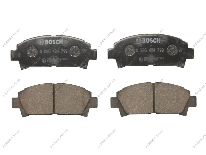 Колодки тормозные (передние) Toyota Avensis 97-03 BOSCH 0 986 424 799 (фото 1)