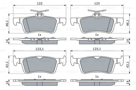 Гальмівні колодки дискові BOSCH 0986424866