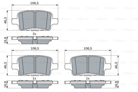 Тормозные колодки дисковые BOSCH 0986424870 (фото 1)