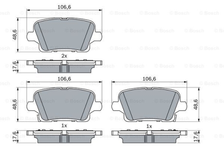 Колодки гальмівні дискові (комплект 4 шт) BOSCH 0986424872