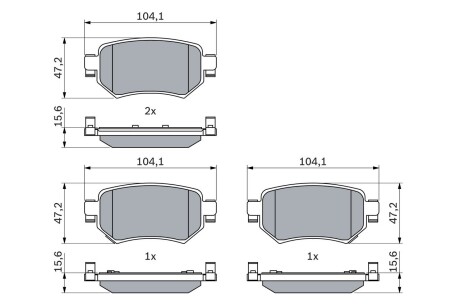 Гальмівні колодки, дискові BOSCH 0986460010