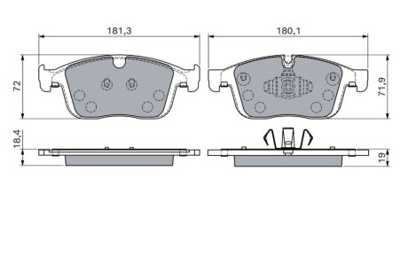 Гальмівні колодки, дискові BOSCH 0986460131