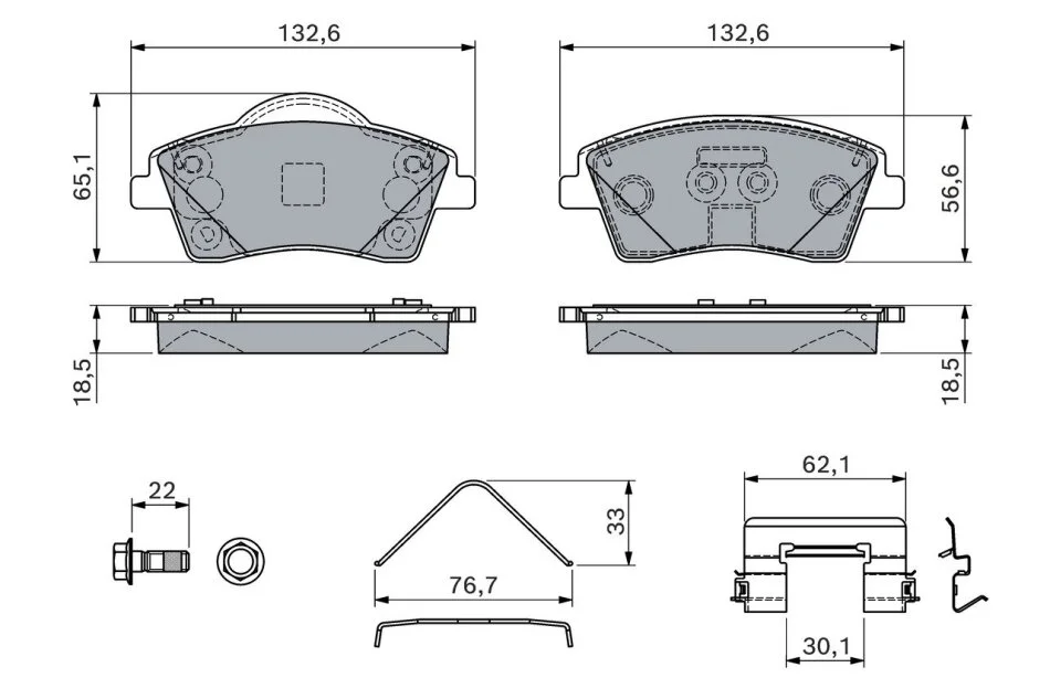 Гальмівні колодки, дискові BOSCH 0986460141 (фото 1)