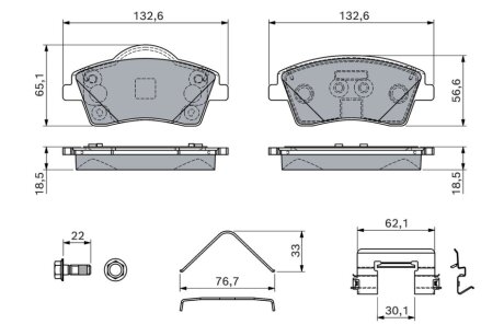 Гальмівні колодки, дискові BOSCH 0986460141