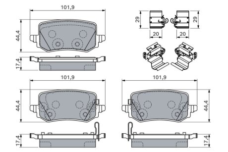 Гальмівні колодки, дискові BOSCH 0986460161