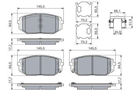 Гальмівні колодки, дискові BOSCH 0986460164