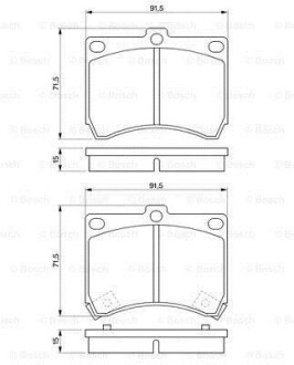 MAZDA гальмівні колодки дискові 323 89-94 1,8 16V BOSCH 0986460974