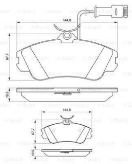 Гальмівні колодки диск. передн. (з датчик.) AUDI 80/100 BOSCH 0986461115