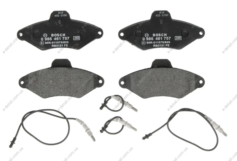 Колодки гальмівні (передні) Citroen Xantia 93-03 (+ датчики) BOSCH 0986461757 (фото 1)